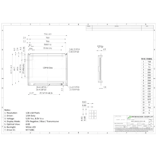 12864 lcd module blue